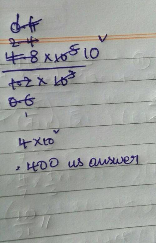 Calculate (4.8×10⁵)÷(1.2×10³),give your answer in standard form to 3 significant figures​