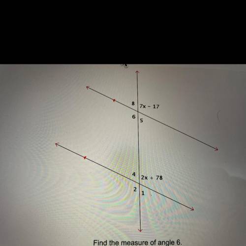 I will give BRAINLIEST to the correct answer 
Find the measure of angle 6.