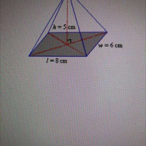 Can someone do a step by step and find the surface area of this square based pyramid with solution