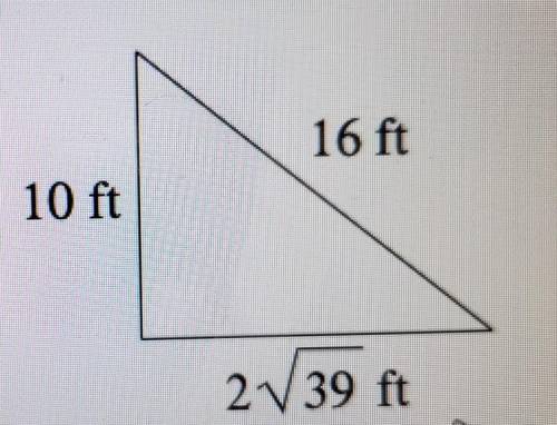 Is the triangle a right angle? Pythagorean Theorem.​