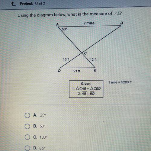 Using the diagram below, what is the measure of ZE?
