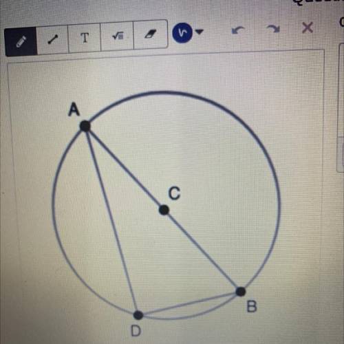 Given AB is a diameter, find the measure of ADB. 
PLEASEEEE HELPPPPPPPP