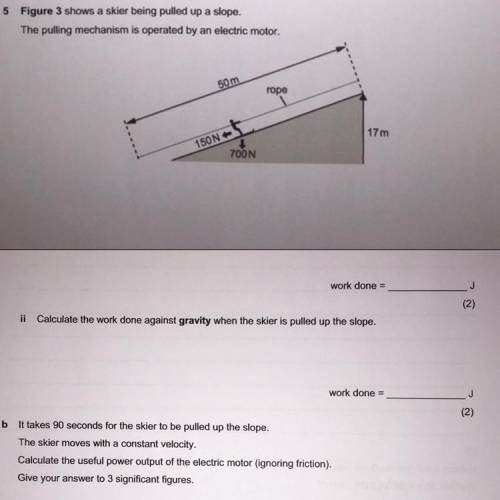 Question is in the picture ^ (look at question ii - calculate the work done against gravity when th