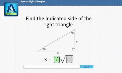 Find the indicated side of the right triangle, please help!