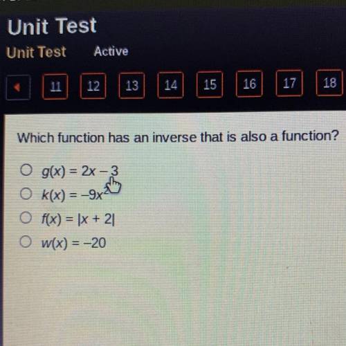 Which function has an inverse that IS also a function?