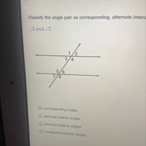Classify the angle pairs