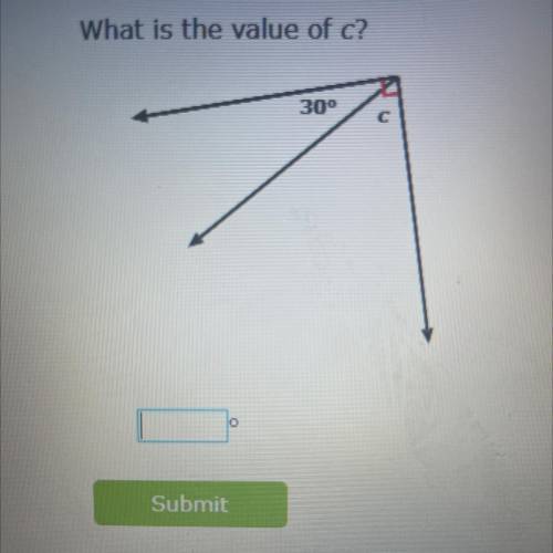 What is the value of c?
30°
с