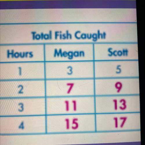 The pattern continues until Scott's total is 29 Fish.What ordered pair represents the total number