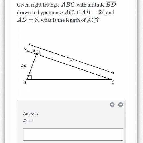 (PLEASE HELP! TY!!) Given right triangle ABC with attitude BD drawn to the hypotenuse AC. If AB = 2