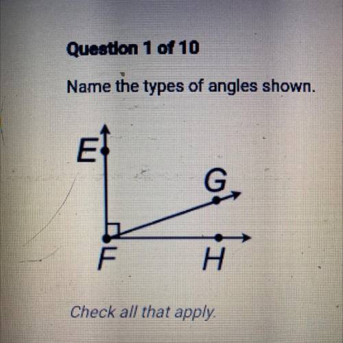 Name the types of angles shown.

Check all that apply
A supplementary angles
B straight angle
C co