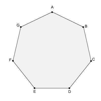 Fill in blank

There are seven lines of reflection across which the regular polygon ABCDEFG can re