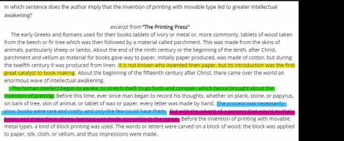 In which sentence does the author imply that the invention of printing with movable type led to gre