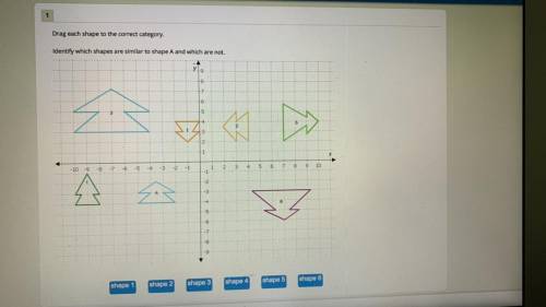 Drag each shape to the correct category.

Identify which shapes are similar to shape A and which a