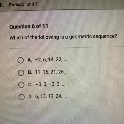 Which of the following is a geometric sequence