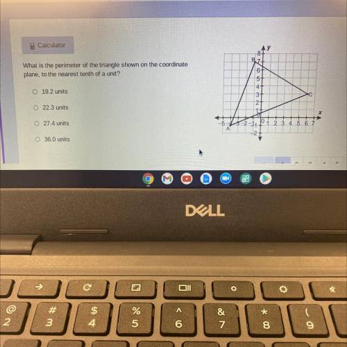 what is the perimeter of the triangle shown on the coordinate plane. to the nearest tenth of a unit