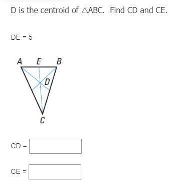 Please help asap, answer the following questions about the centroid of the triangle: