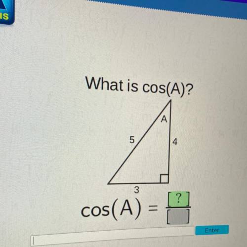 What is cos(A)? please explain