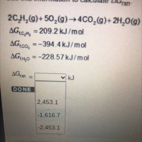 Use this information to calculate AGrxn-
2C_H2(g) +502(g) → 400,(9)+ 2H,0 (9)