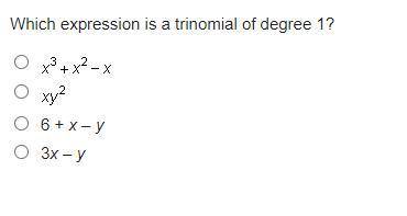 Which expression is a trinomial of degree 1?