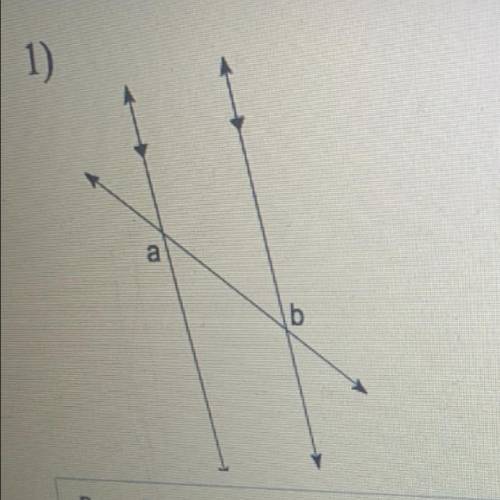 Name the angle relationship between a and b
