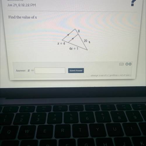 Find the value of x please help