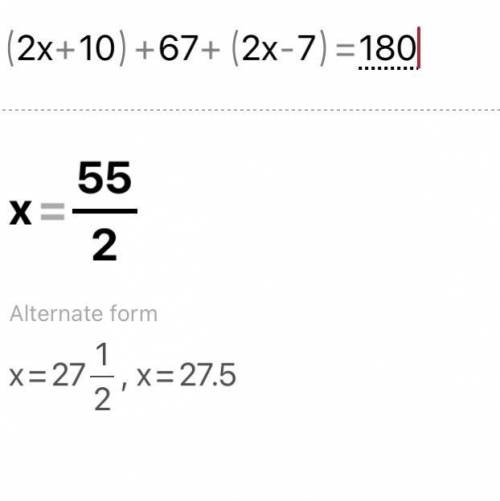 Find the value of x of this triangle