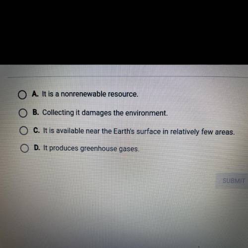 Which of the following is a disadvantage of geothermal energy?