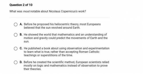 What was the most notable about christopher copernicus's work?