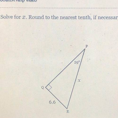 Solve for x. round to the nearest tenth if necessary