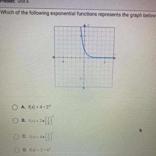 Which of the following exponential functions represents the graph below?