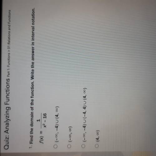 Help me!! 
Find the domain of the function and write the answer in interval notation.