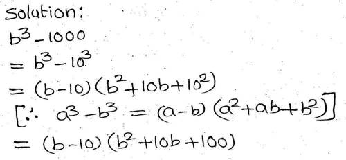 What is the factored form of b3 − 1,000?