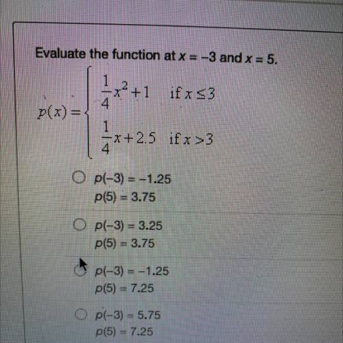 Evaluate the function. Please help! ASAPPP