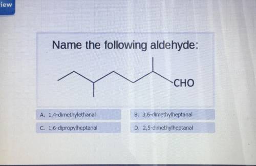 Name the following aldehyde PLEASE PLEASE HELP