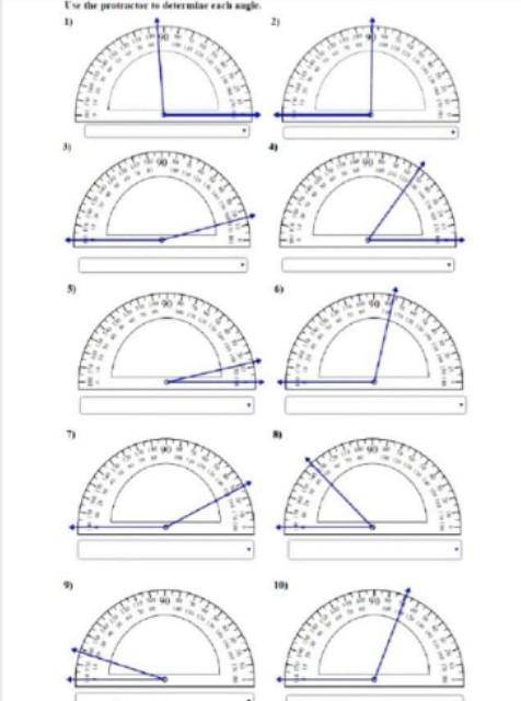 I pleased anyone to help me please

title : use protractor to determine the each angle answer plea