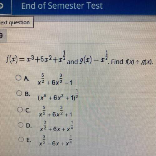 Find f(x) divided by g(x)