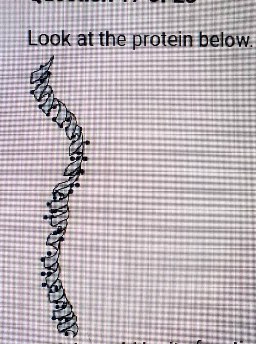 Question 17 of 25 Look at the protein below. Which could be its function? A. Storing energy B. Movi
