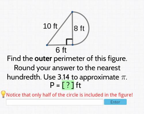 Find the outer perimeter of this figure. Round the answer to the nearest hundredth. If you answer i