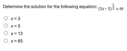 Determine the solution on the following equation