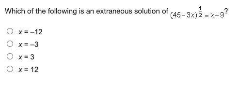 Which of the following is an extraneous solution