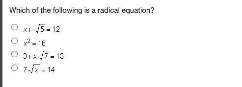 Which of the following is a radical equation