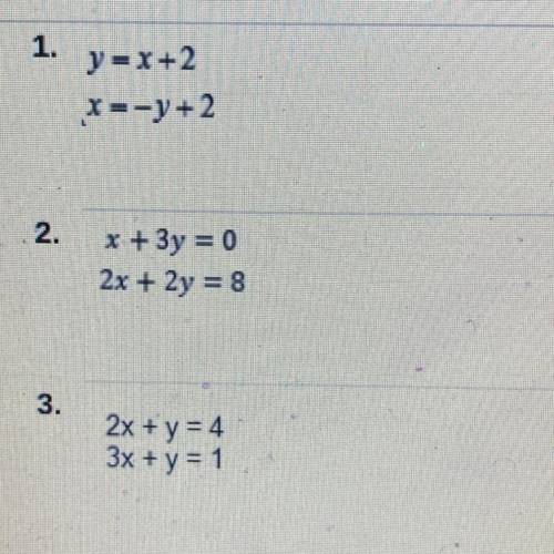 Explain and help me with these pls and tyty ( solving using the substitution method )