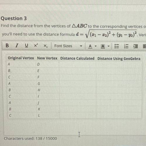 PLS HELP 

Find the distance from the vertices of ABC to the correspond