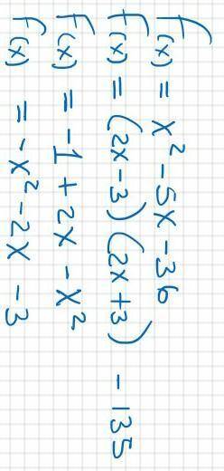 Perform the following quadratic functions, applying the following steps 1. Extract the roots. 2. Ev