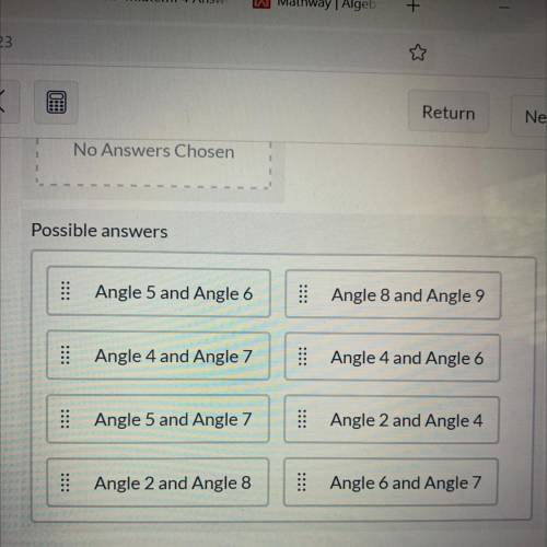 Match each angle pair with their relationship