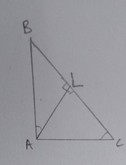 A triangle ABC is right angled at A, AL is perpendicular to BC. Prove that angle BAL= angle BCA.