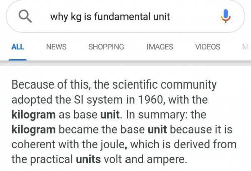 Why kg is a fundamental unit?​