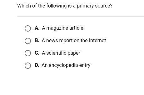 Which of the following is a primary source?