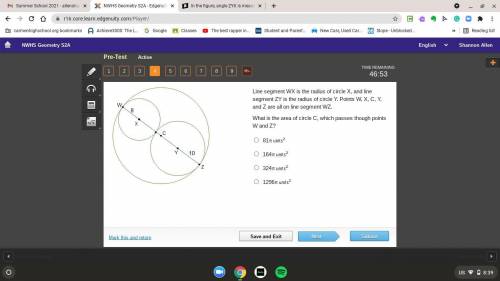 Line segment WX is the radius of circle X, and line segment ZY is the radius of circle Y. Points W,