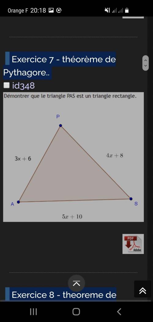 Urgent !!Demontrer que le triangle PAS est rectangle (piece jointe)Merci !